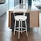 Armen Living Kobe 26" Counter Height Swivel Bar Stool in Brushed Stainless Steel Finish and White Faux Leather 721535761821 - alternate 3
